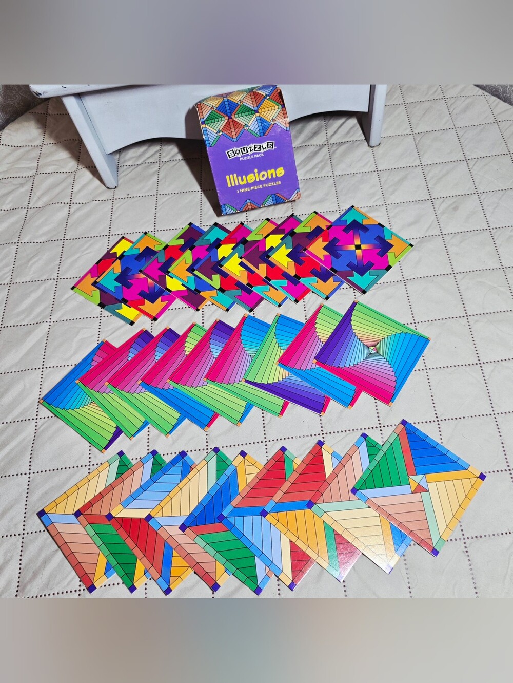 Vintage 1998 MindWare Squzzle Puzzle Pack Illusions 3 Puzzles Complete 80184